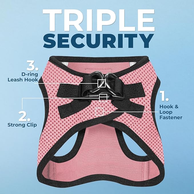 Voyager Step-In Air Dog Harness - All Weather Mesh Step In Vest Harness For Small And Medium Dogs By Best Pet Supplies - Pink Base, S