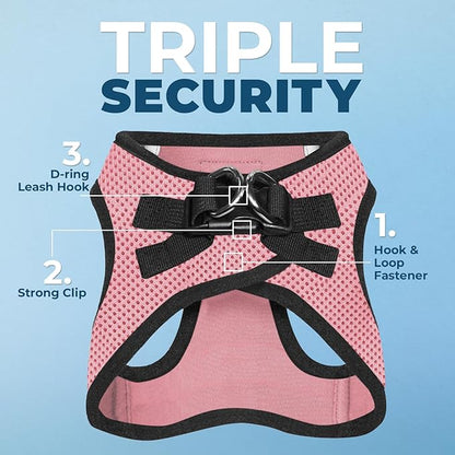 Voyager Step-In Air Dog Harness - All Weather Mesh Step In Vest Harness For Small And Medium Dogs By Best Pet Supplies - Pink Base, S