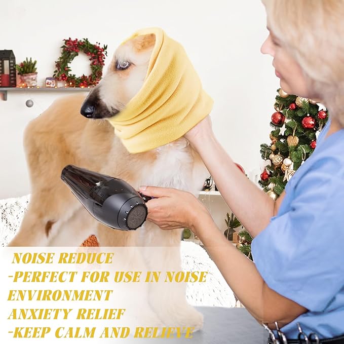 Dog Quiet Ear Covers for Ear Protection, Calming Dog Ear Muffs for Cats Dogs, Dog Hoodie for Noise Protection, Soft Warm Ear Muff for Dog Grooming Bathing