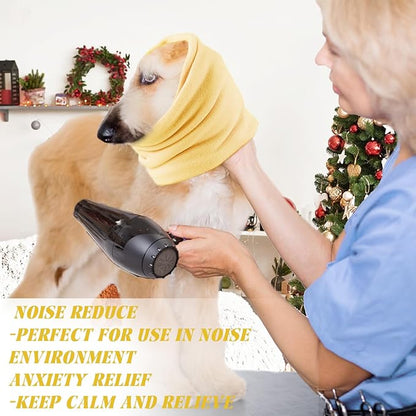 Dog Quiet Ear Covers for Ear Protection, Calming Dog Ear Muffs for Cats Dogs, Dog Hoodie for Noise Protection, Soft Warm Ear Muff for Dog Grooming Bathing