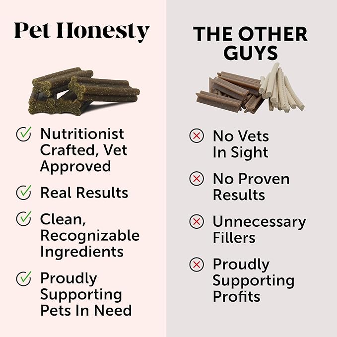 Pet Honesty Allergy Support Fresh Sticks - Dental Sticks for Dogs - Dental Dog Chews - Immune Health + Allergy Support for Dogs - Freshen Dog Breath, Reduce Plaque + Tartar - 30 sticks
