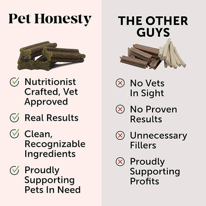 Pet Honesty Allergy Support Fresh Sticks - Dental Sticks for Dogs - Dental Dog Chews - Immune Health + Allergy Support for Dogs - Freshen Dog Breath, Reduce Plaque + Tartar - 30 sticks