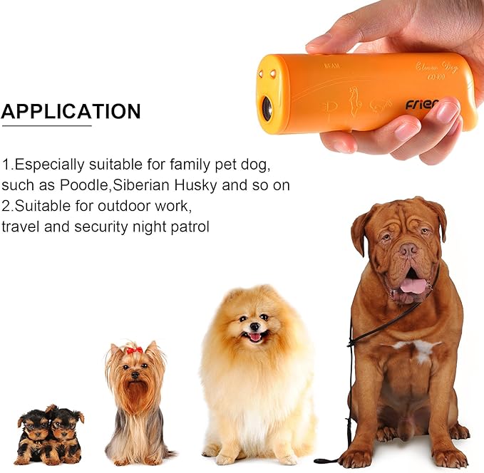 Frienda LED Ultrasonic Dog Trainer Device 3 in 1 Stop Barking Stop Bark Handheld Dog Training Device (Yellow)