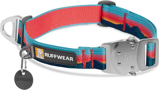 Ruffwear, Top Rope Dog Collar, Reflective Collar with Metal Buckle for Everyday Use, Sunset, 14"-20"