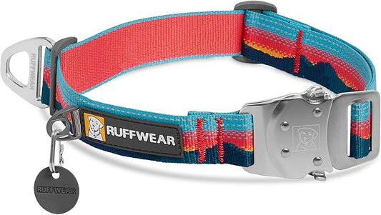 Ruffwear, Top Rope Dog Collar, Reflective Collar with Metal Buckle for Everyday Use, Sunset, 11"-14"