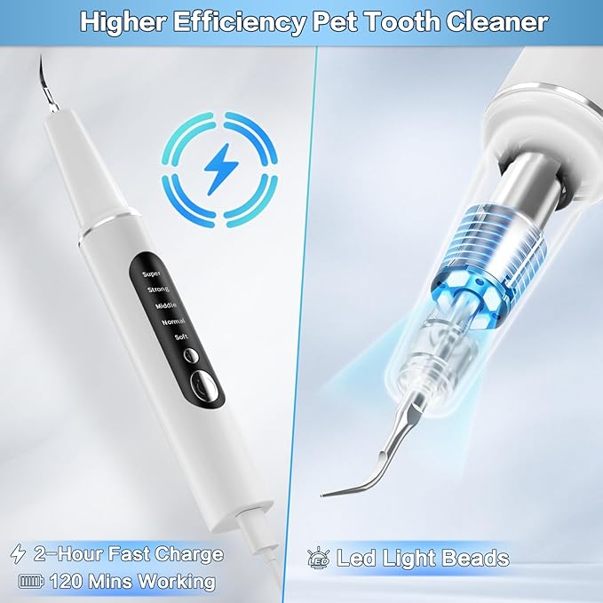 Dog Plaque Remover for Teeth, Dog Tooth Brushing Kit for Tartar, 5 Modes Pet Dog Teeth Cleaning, Dog Pet Puppy Dental Toothbrush Tool, Pet Teeth Cleaning Suitable for Dog/Cat