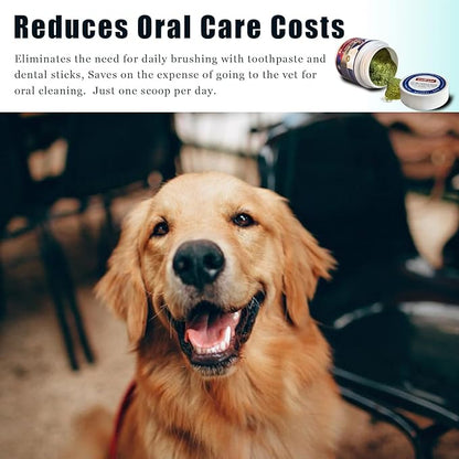 Dog Teeth Cleaning Powder-Dog Dental Care and Bad Breath Treatment, Plaque Removal Herbal Dental Powder for Healthy Teeth & Gums for All Dogs