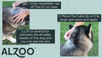 Flea & Tick Squeeze-On for Dogs, Helps Repel Fleas, Ticks & Mosquitos, Up to 3-Months Protection, 100% Plant-Based Active Ingredients, Water-Resistant, 3 EZ-On Applicators Per Pack