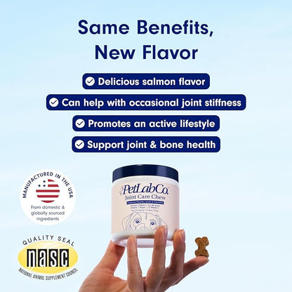 Petlab Co. Joint Care Chews - High Levels of Glucosamine for Dogs, Green Lipped Mussels, and Omega 3 - Dog Hip and Joint Supplement to Actively Support Mobility - Salmon