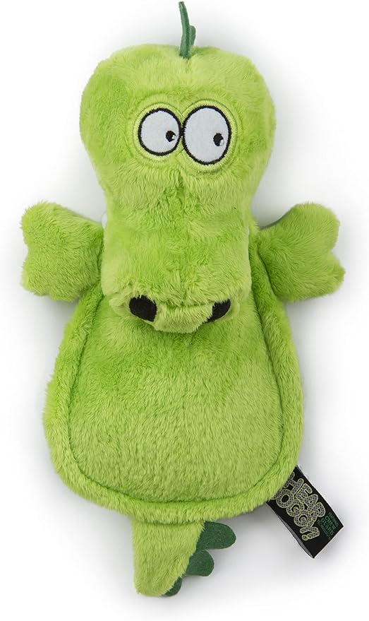 Hear Doggy Flatties with Chew Guard Technology Dog Toy, Gator, Large, Green, Model:58546