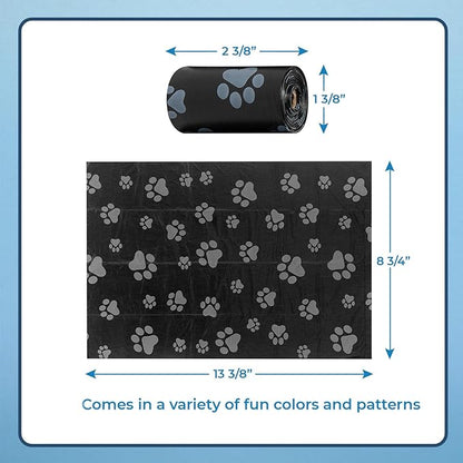 Best Pet Supplies Dog Poop Bags (240 Bags) for Waste Refuse Cleanup, Doggy Roll Replacements for Outdoor Puppy Walking and Travel, Leak Proof and Tear Resistant, Thick Plastic - Black