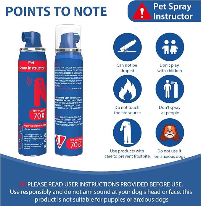 Gutes Leben Dog Instructor Spray, 70ml Spray Corrector Dog Trainer, Safe Humane & Effective Stop Barking, Jumping Up, Food Stealing, Dog Fights & Attacks, Help Stop Unnecessary Dog Behaviour (4 Pack)