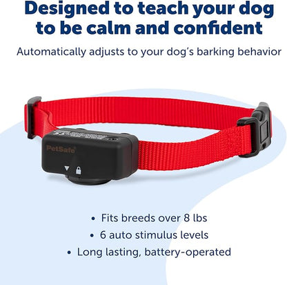 PetSafe Basic Bark Control Collar for Dogs 8 lb. and Up, Anti-Bark Training Device, Waterproof, Static Correction, Canine - Automatic Dog Training Collar to Decrease Barking, PBC-102