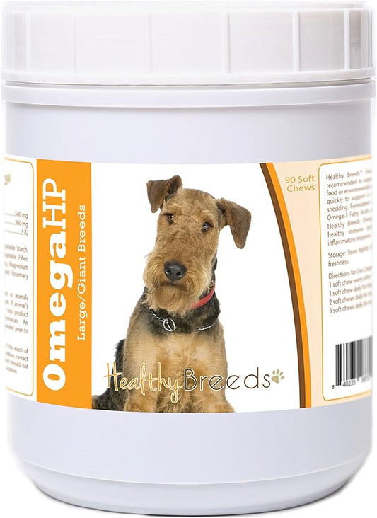 Healthy Breeds Airedale Terrier Omega HP Fatty Acid Skin and Coat Support Soft Chews 90 Count