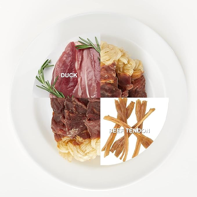 Jungle Calling Beef Tendons for Dogs, Duck Wrapped Tendons Dog Chews Long Lasting Hip and Joint Supplement for Dogs with Glucosamine (Knotted Bone)