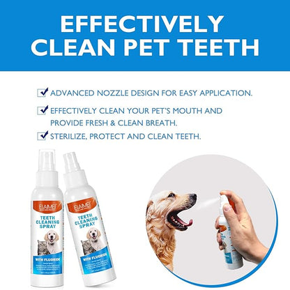 Dog Breath Freshener, Dog Teeth Cleaning Spray, Freshens Breath Instantly, Dog Dental Spray, Pet Fresh Breath Dental Spray, Dog Mouthwash Without Brush Fights Tartar (1pack)
