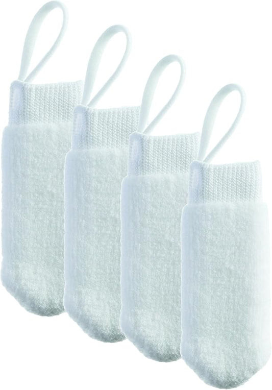 Microfiber Fingerbrush Oral Cleaner for Dogs, 4-Pack, Battery Powered, White
