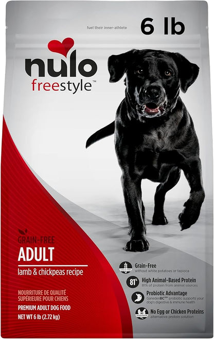 Nulo Freestyle Adult Dog Food, Premium All Natural Grain-Free Dry Small Kibble Dog Food, with BC30 Probiotic for Healthy Digestion, and High Animal-Based Protein with no Chicken or Egg Alternatives