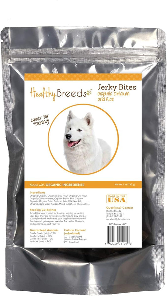 Healthy Breeds Samoyed Jerky Bites Chicken & Rice Recipe Dog Treats 5 oz