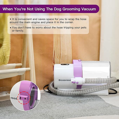 Pet Dog Grooming Vacuum Kit Dog Hair Vacuum for Shedding Grooming with 2.5L Large Capacity Quiet At Home Cleaning