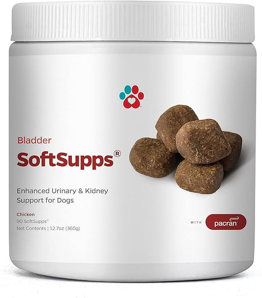 Pet Parents® Bladder SoftSupps® Cranberry Supplement for Dogs with Pacran, D-Mannose for dogs & Pumpkin Seeds for Dogs for Dog UTI Support, Dog Incontinence Support, & Kidney Support for Dogs, 90ct