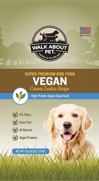 WA10037, Super Premium Canine Exotics Dog Food, Dry Alkaline Kibble, Vegan Recipe, Grain-Free, Gluten-Free, Single Source Protein, 7-Pound Bag