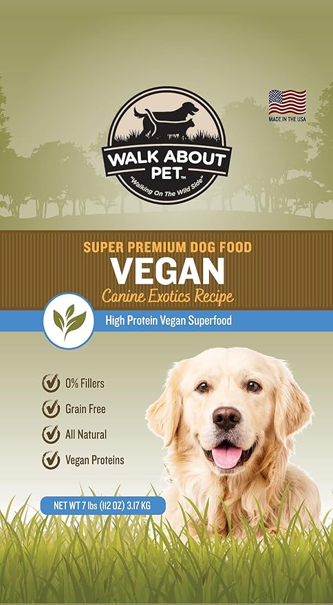 WA10037, Super Premium Canine Exotics Dog Food, Dry Alkaline Kibble, Vegan Recipe, Grain-Free, Gluten-Free, Single Source Protein, 7-Pound Bag
