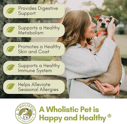 Wholistic Pet Organics: Multivitamin Chews for Dogs Organic Homemade Dog Treat for Medium and Small Dogs Calming Chews for Dogs Food Puppy Multivitamin Probiotics Immune Support Supplement (240 Count)