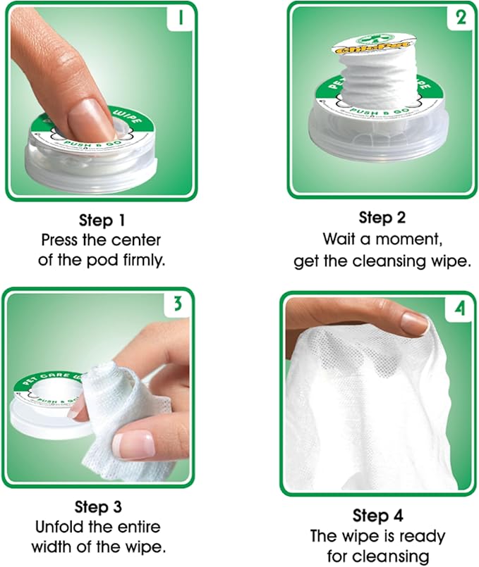 Paw Cleaners for Dogs, Push and User-Ready On-The-Go Pet Wipes, Unscented Dog Wipes, Hypoallergenic Grooming Wipes Cleaning for Easy Use for Paws, Body and Butt