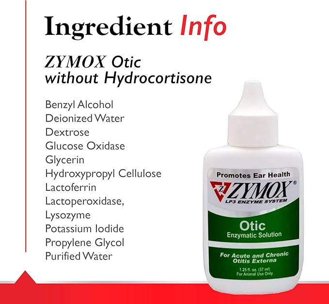 PET KING BRANDS Zymox Otic Enzymatic Solution for Dogs and Cats to Soothe Ear Infections Without Hydrocortisone for Itch Relief, 8oz