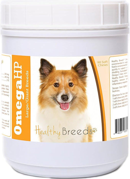 Healthy Breeds Icelandic Sheepdog Omega HP Fatty Acid Skin and Coat Support Soft Chews 90 Count