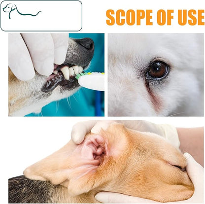 Pet Dental Fingers Wipes, 50Pcs Dog Teeth Cleaning Finger Cots, Oral Wipes Pads for Dogs and Cats Ear Eye Face - Optimize Oral Health Reduces Plaque, Freshens Breath