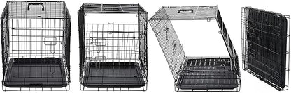 DONORO Dog Crates Kit for Small Size Dogs Indoor with Dog Crate Cover, Double Door Dog Kennels & Houses for Puppy and Cats, Collapsible Metal Contour Dog Cages (42-Inch Kit)