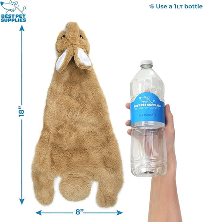 Best Pet Supplies Stuffing Free Squeaky Dog Toys for Small Dogs, Medium Dogs, and Large Dogs, Durable, Best Dog Chew Toy for Teething Puppy, Indoor Play, Holds Plastic Bottle - Hare, Large