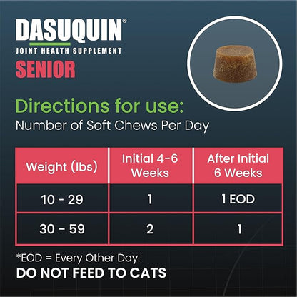 Nutramax Dasuquin Joint Health Supplement for Small to Medium Senior Dogs – for Immune Support, Skin & Coat Health, and Brain Health, 84 Soft Chews