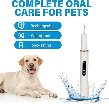 Dog Tooth Brushing Kit, Ultrasonic Dog Teeth Cleaning Kit, Waterproof Pet Dental Care Solution for Plãque, Tãrtar&Cãlculus, Pet Tooth Scaler for Dogs&Cats