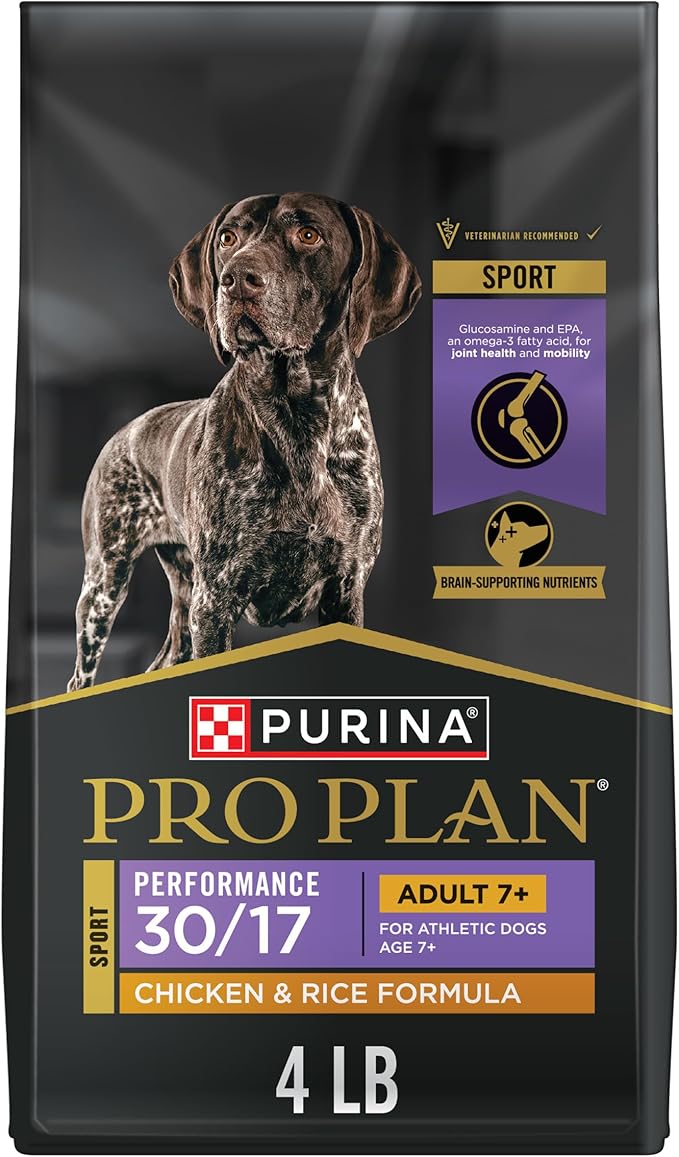 Purina Pro Plan SPORT Adult 7+ Performance 30/17 Chicken & Rice Forumula Dry Dog Food - 4 lb. Bag