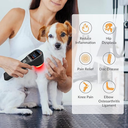Cold Laser Therapy Device for Muscle & Joint, 4x808nm+16x650nm, Pain Relief, Accelerate Healing, Home Light Therapy for Dogs, Cats, Horses and Animals(Black)