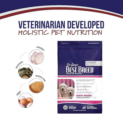 Best Breed Dr. Gary's Puppy Recipe Made in USA [Natural Dry Dog Food] - 28lbs, Dark Brown, Medium