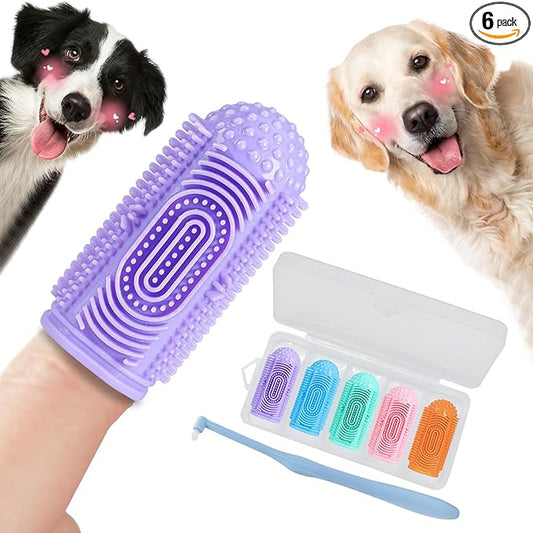 Dog Toothbrush Finger Toothbrush Cat Toothbrush 6Pack Dog Tooth Brushing Kit Dog Finger Toothbrush for Dog Teeth Cleaning&Dog Dental Care Dog Tooth Brush Puppy Tooth Brushing Kit