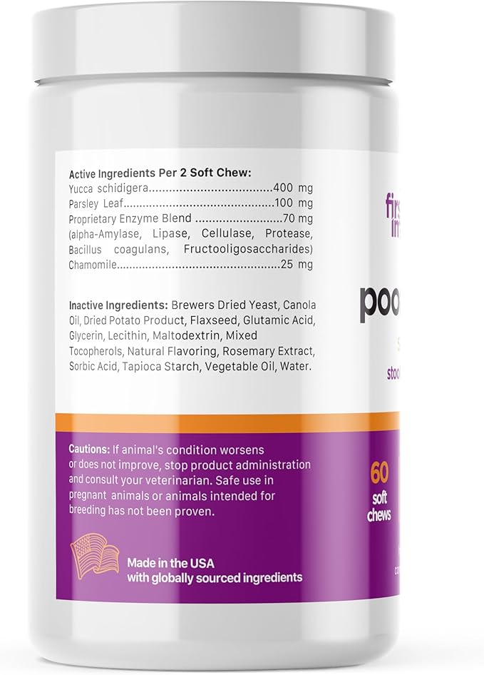 First Impressions Poop Snacker Soft Chews - Best Stool Eating Deterrent for Dogs, Coprophagia Deterrent for Dogs, Probiotics & Breath Freshener - Deterrent for Dogs Eating Poop - 60 ct