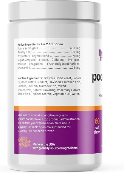 First Impressions Poop Snacker Soft Chews - Best Stool Eating Deterrent for Dogs, Coprophagia Deterrent for Dogs, Probiotics & Breath Freshener - Deterrent for Dogs Eating Poop - 60 ct