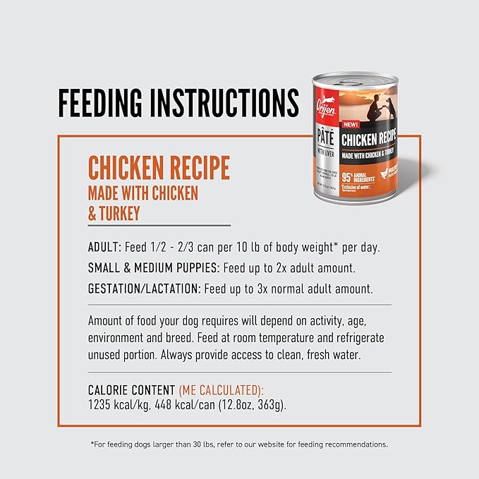 ORIJEN™ Chicken Recipe Pâté with Liver Wet Dog Food (Case of 12)