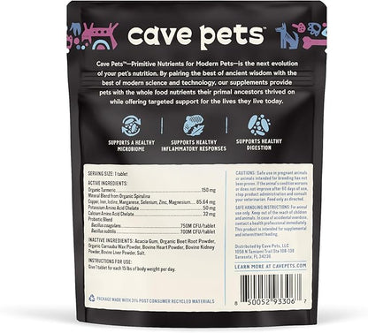 Super Chomp Tablets, Dog Probiotic Supplement for Digestive Health and Microbiome Support, Multi-Glandular & Turmeric