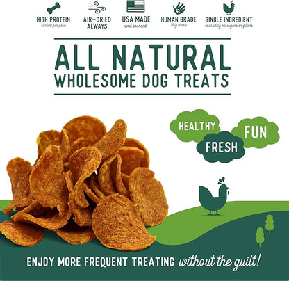 Beg & Barker Jerky Chips for Dogs Variety (3.5oz, Pack of 4) - Single Ingredient Dog Treats Made for Small and Large Dogs Protein Human Grade Dog Treats Made from Real Meat, Made in USA