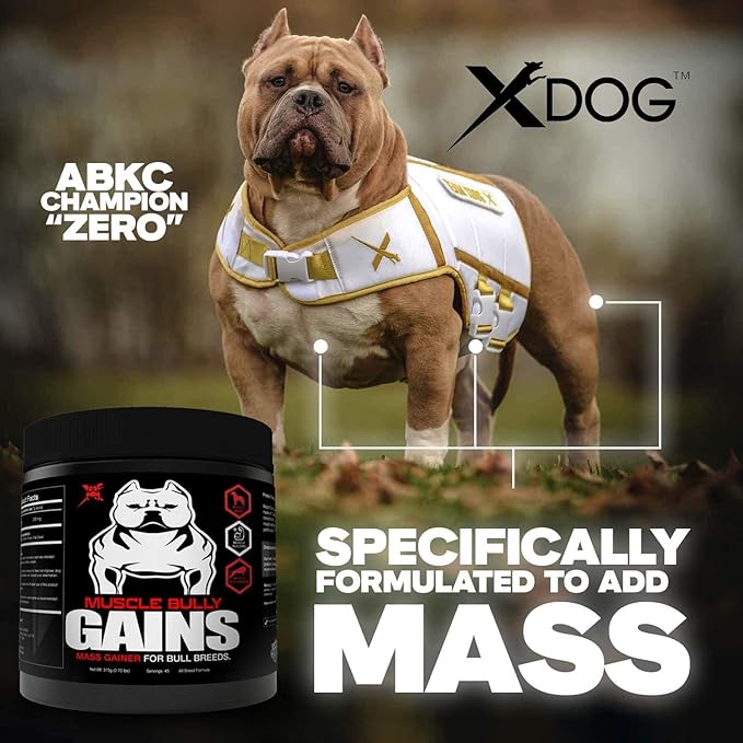 Gains - Mass Weight Gainer, Whey Protein for Dogs (Bull Breeds, Pit Bulls, Bullies) Increase Healthy Natural Weight, Made in The USA (180 Servings)