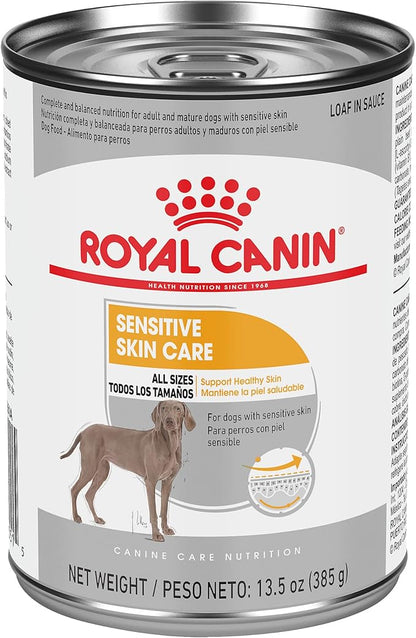 Royal Canin Sensitive Skin Care Loaf in Sauce Wet Dog Food, 13.5 oz can (12-Count)