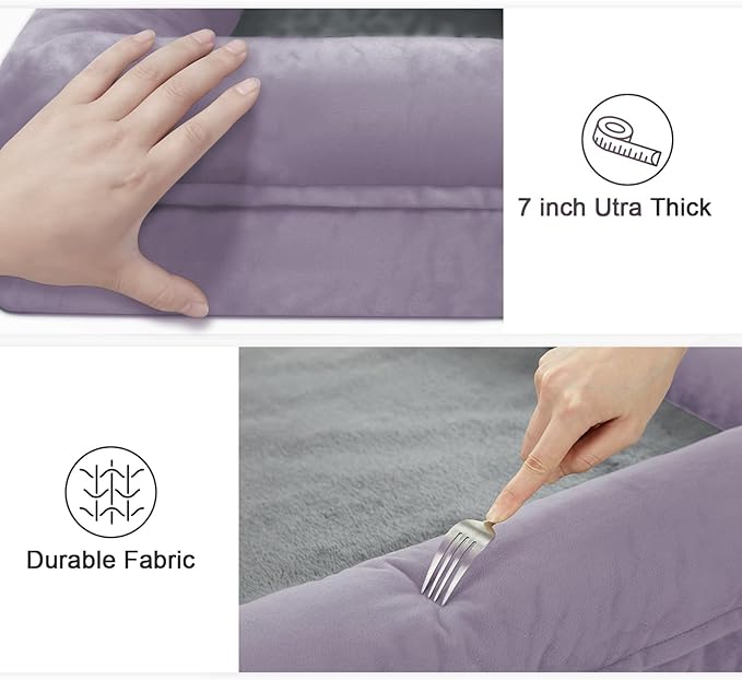 Large Dog Bed, Purple Orthopedic Dog Bed, Washable Dog Bed with [Removable Bolster], Waterproof Dog Bed with Nonskid Bottom, Pet Bed, Dog Beds for Large Dogs