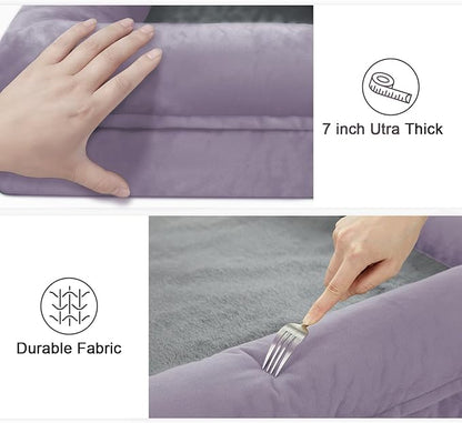 Large Dog Bed, Purple Orthopedic Dog Bed, Washable Dog Bed with [Removable Bolster], Waterproof Dog Bed with Nonskid Bottom, Pet Bed, Dog Beds for Large Dogs