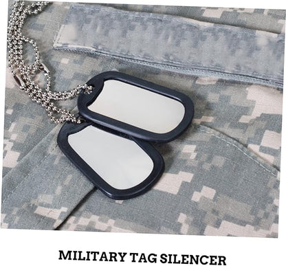 24 Pcs Protective Cover Dog Tags Silencers Dog Tag Silencer Dog Tag Silicone Cover Pet Tag Silencer Cover Metal Pet Tag Sleeve Mute Cover Stainless Steel Man